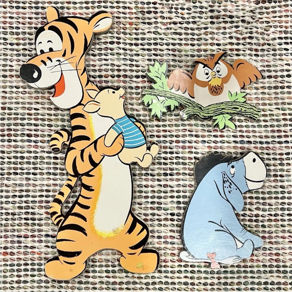 1981 VTG Winnie The Poohs Friends Tigger, Eeyore, Owl Cut Out NURSERY Wall Decor